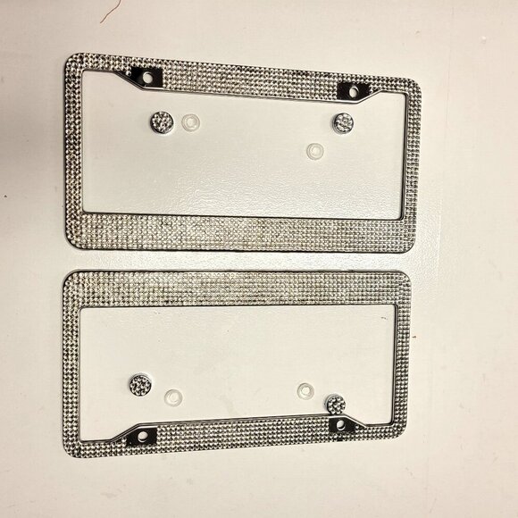 Rhinestone Crystal Bling Car Plate Frames - Picture 1 of 11